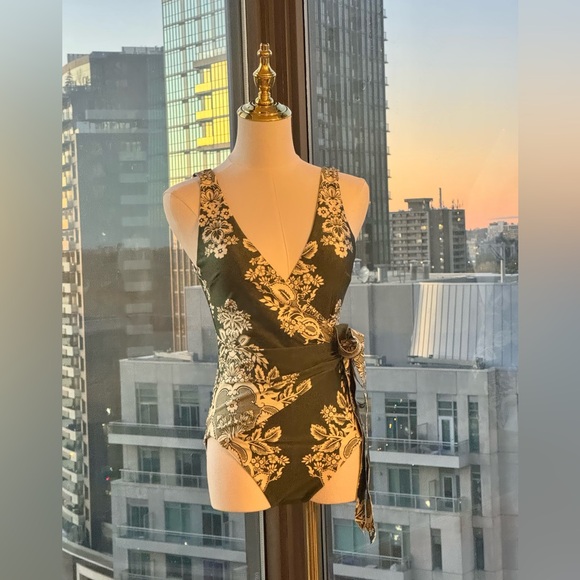 🆕 ZIMMERMANN 🧿 NWT Separates Floral Wrap Tie 1PC - Khaki/Cream - Sz 2 US6/8 - Picture 9 of 15